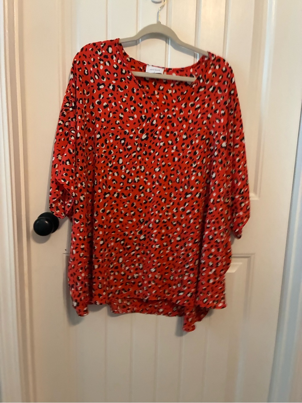 Adrienne Red Leopard-Print Tunic